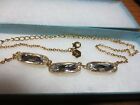 TOUCHSTONE JEWELRY  NECKLACE-GOLD WITH CLEAR STONES-NEW IN BOX