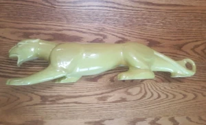 Excellent Vintage Rare Chartreuse Panther Ceramic Figure MCM 19" Long - Picture 1 of 9