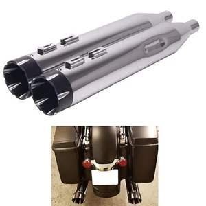 SHARKROAD Exhaust 4.5" Slip On Mufflers For Harley Touring 95-16 Road King CVO - Foto 1 di 9