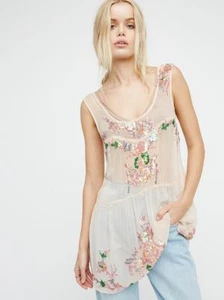 Free People Private Dancer Sheer Beaded Slip-XS - Picture 1 of 3