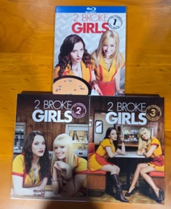 2 BROKE GIRLS Seasons 1 (Blu-Ray) 2 & 3 (DVD) (Region 1) Used - Picture 1 of 2