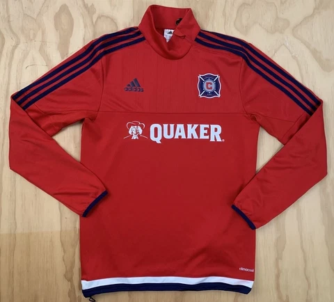 adidas chicago fire pullover warm up climacool soccer jacket men's small 2014 Cover