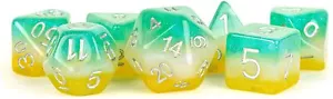 Metallic Dice Games Poly Set Layered Stardust Tropics w/Silver (7) - Picture 1 of 1