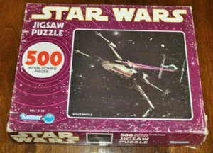 STAR WARS Space Battle X-Wing, Tie Fighter 500 Piece PUZZLE 1977 vintage Kenner - Picture 1 of 1
