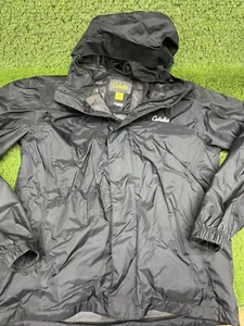 Cabelas Rain Jacket Mens M Black 4Most Repel Windbreaker Full Zip Lightweight - Picture 1 of 5