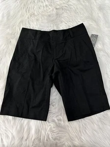 Daisy Fuentes Womens NWT Black Bermuda Shorts 2 Comfort Stretch - Picture 1 of 11