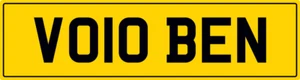 BEN π BENN BENS BENJAMIN BENNY NUMBER THEME PRIVATE REGISTRATION PLATE VO10 BEN - Picture 1 of 4