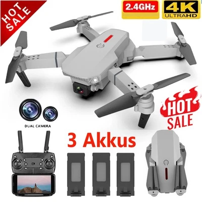 Faltbar WIFI FPV Drohne Mit 4K Kamera Mini Selfie Quadrocopter RC Drone 3 AKKUS - Bild 1 von 4