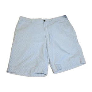 J. Crew Men's Striped Chino Shorts Sz 33W Sunwashed Oxford Blue White 9" inseam - Picture 1 of 6