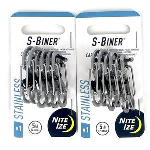 Nite Ize 6er Pack S-Biner Edelstahl Doppelkarabiner #1 - Edelstahl (2er Pack) - Bild 1 von 2