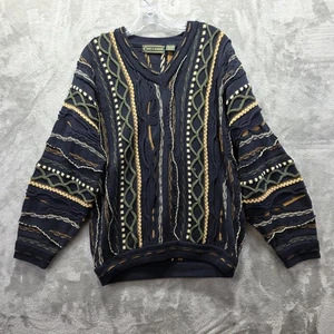 Suéter Croft & Barrow Vintage Para Hombre Pequeño Azul Tejido 3D Texturizado Cuello Redondo Años 90 - Imagen 1 de 9