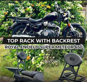 "TOP RACK WITH BACKREST" FIT FOR ROYAL ENFIELD SUPER METEOR 650 - Bild 1 von 4