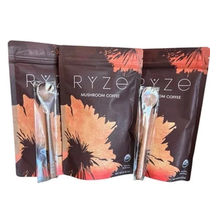 3 Pack Ryze Organic Mushroom Coffee W/ 2 RYZE Spoon 100% Authentic FREE SHIPPING - Picture 1 of 1