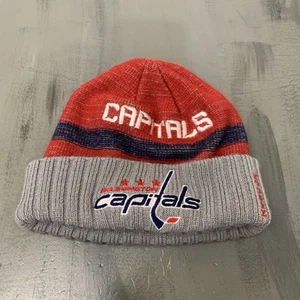 Cappello invernale Washington Capitals berretto in maglia hockey con polsini Reebok NHL - Foto 1 di 7