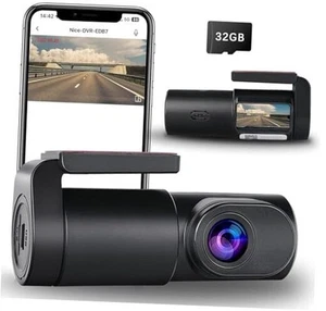 Dash Cam WiFi 1080P FHD Front Dash Camera for Cars with APP Free 32GB Card, - Picture 1 of 7