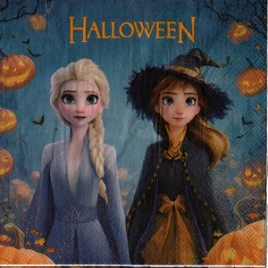 Serviettes en papier Halloween Reine des Neiges. Napkins Halloween Frozen party - Picture 1 of 1