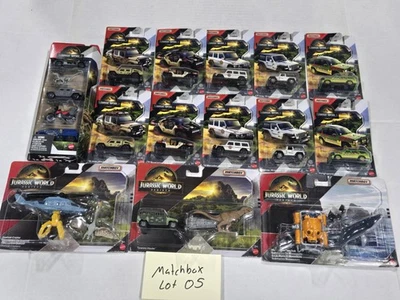 Matchbox Jurassic World Lot 14 New Sealed Die-Cast Cars 5-Pack Jeep Gladiator - Image 1 of 4
