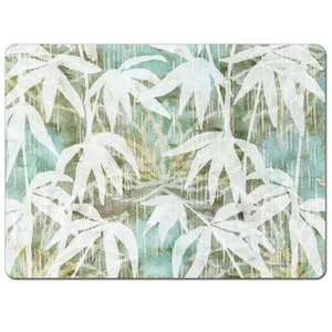 Paquete de 4 manteles individuales de cartón duro de lluvia tropical con respaldo protector de corcho - Imagen 1 de 7