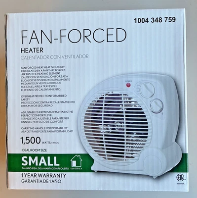 Fan Forced Heater 1500W Electric Portable 3-Heat Settings Adjustable Thermostat - Image 1 of 4