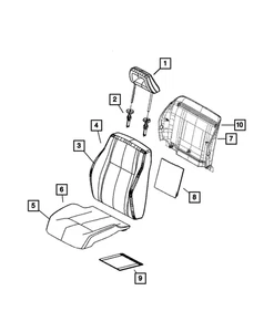 Funda Cojín Asiento Delantero Mopar Original 1LH78XDVAA - Imagen 1 de 1