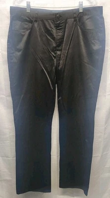 Vintage 90s Lauren Ralph Lauren Womens Black Sateen Silky Pants Modern Slim Sz14 - Image 1 of 4
