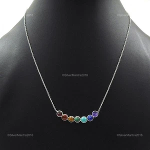 Rotondo Ametista 925 Argento Sterling Grappolo Natale Regalo Chakra Wife Collana - Foto 1 di 6