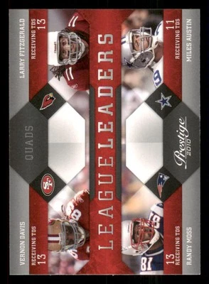 2010 Prestige #18 Vernon Davis/Larry Fitzgerald/Randy Moss/Miles Austin - Image 1 of 2