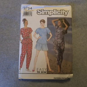 Simplicity 9754 Sewing Pattern Sz 8-14 Uncut Top Pants Shorts Easy Vintage 90s - Picture 1 of 7