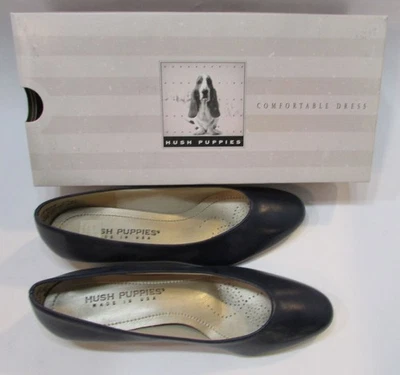 Novo Vintage Anos 90 com Caixa Hush Puppies Feminino 6 M Azul Marinho Angel Lo Sapatos - Imagem 1 de 3