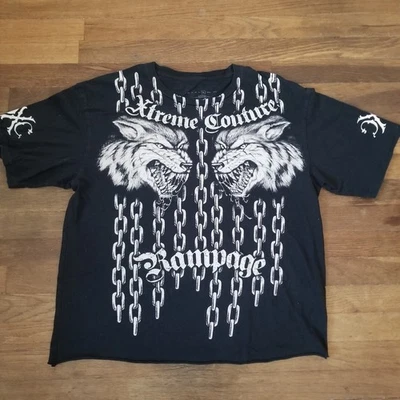 Camiseta XTREME COUTURE Quinton Rampage Jackson Wolves Chain Link XL de colección y2k Foto 1 de 4