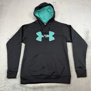 Under Armour Hoodie Women's Medium Black Teal Pullover Sweatshirt Sport Athlete - Bild 1 von 7