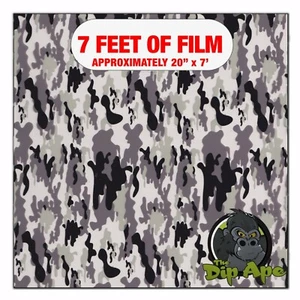 Hydrographic Film Army Camo Black/Grey Hydro Dipping 7' x 20" Hydro Dip - Bild 1 von 3