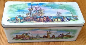 H. B. & S. tin decorative rectangular colonial dock ships ocean 3 5/8" X 8 5/8" - Picture 1 of 12