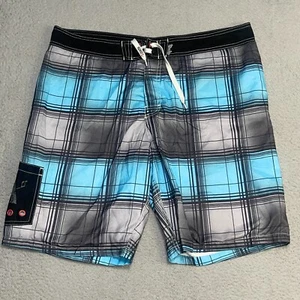 Mambo Australia Board Shorts Men's L 38 Multicolor Plaid Mesh Lined Swim Trunks - Picture 1 of 12