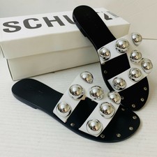 schutz benedita studded sandals