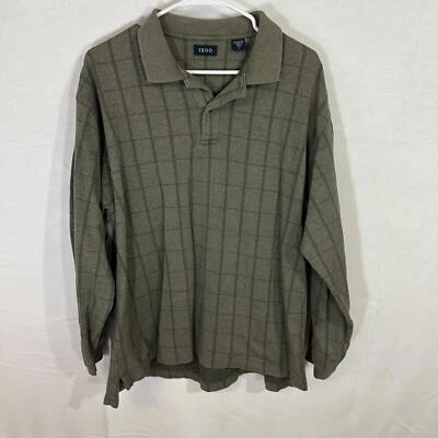 Camisa polo de manga larga para hombre IZOD - cuadros verdes Foto 1 de 4