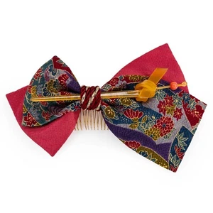 De Colección Japonés Floral Rayón Chirimen Tela Lazo y Palo Kanzashi Adorno para el Cabello: B - Imagen 1 de 3