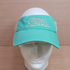 NWT Sea World Agave/Antique White Visor Adjustible Hat - Picture 1 of 8