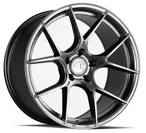 19x9.5 +35 Aodhan AH-11 5x114.3 Flow Forged Hyper Black Wheels (Set of 4) - Picture 1 of 3