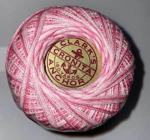 Clark’s Cronita Anchor Crochet Cotton Thread -Color: #15 Shaded Pinks - Picture 1 of 6