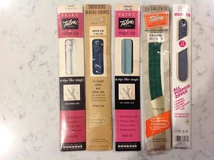 Neu aus altem Lagerbestand 5 Vintage Reißverschlüsse - verschiedene Größen, Farben 7, 9, 11, 22" Talon, Mäntel Clark - Bild 1 von 3