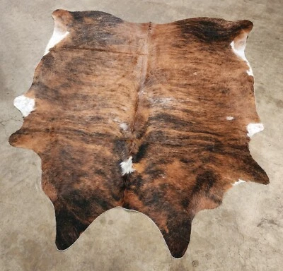 XL PREMIUM Brindle BRASILEÑA Alfombra Cuero Piel de Vaca 9 X 7 Pies Foto 1 de 3