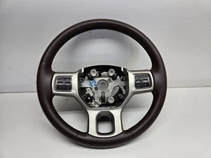 2012-2018 Ram 2500 3500 brown leather steering wheel longhorn heated (repaired) - Picture 1 of 19