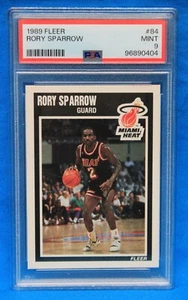 1989 FLEER # 84 Rory Sparrow PSA 9 MINT # 96890404 MIAMI HEAT !!! - Picture 1 of 2