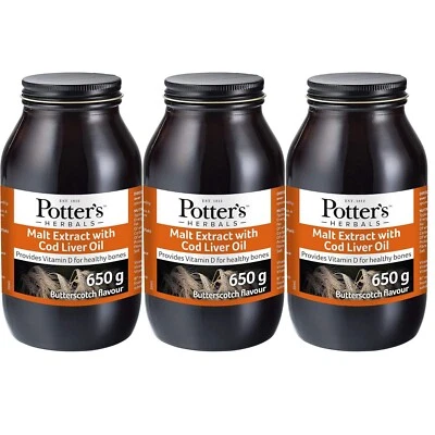 PÖTTER Potter's Malt with Cod Liver Oil Butterscotch Flavour 3 x 650g