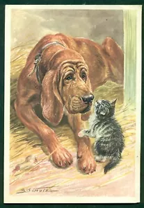 IMPRESIÓN ARTÍSTICA BLOODHOUNDGERMAN 1960 R.S.SCHOLZ BERLINER MORGEN POST - Imagen 1 de 2