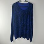 M&S Collection Womens Cardigan Size 16 Blue Long Sleeved Round Neck
