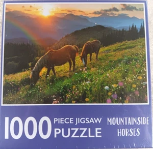 Mountainside Horses 1000 Piece Jigsaw Puzzle by Page Publications - Picture 1 of 4