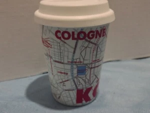 Köln Deutschland Keramik Reisebecher, Stadtplan, Souvenir, unbenutzt - Bild 1 von 7