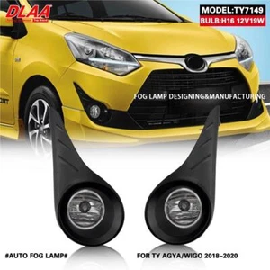 2Pcs Front Fog Lights Assembly w/ Clear Lens Grills Bumper For Toyota Agya wiog - Picture 1 of 6